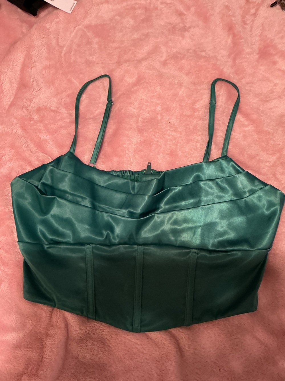 Emerald Green Satin Corset size XL